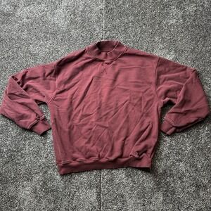 Daily Drills Sweatshirt Womens XS/S Purple Mock Neck Pullover Terry 100% Cotton